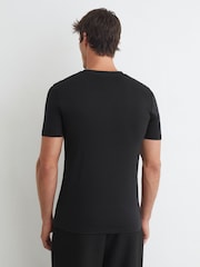 Reiss Black Brad Air-Water Cotton Muscle-Fit T-Shirt - Image 5 of 7