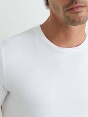Reiss White Brad Air-Water Cotton Muscle-Fit T-Shirt - Image 3 of 6