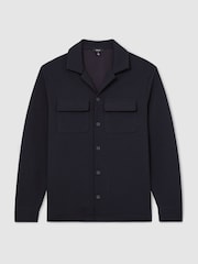 Reiss Navy Vento Textured Twin-Pocket Regular-Fit Shirt - Image 2 of 6