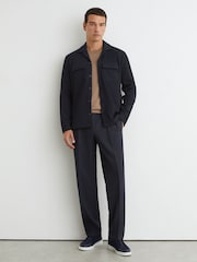 Reiss Navy Vento Textured Twin-Pocket Regular-Fit Shirt - Image 3 of 6