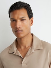 Reiss Sand Earl Air-Water Cotton Polo Shirt - Image 1 of 5