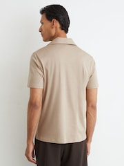 Reiss Sand Earl Air-Water Cotton Polo Shirt - Image 4 of 5