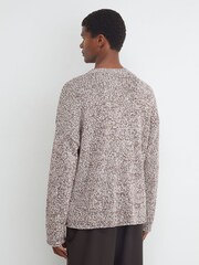 Reiss White/Camel Norwood Cotton-Blend Marled Relaxed Jumper - Image 5 of 6