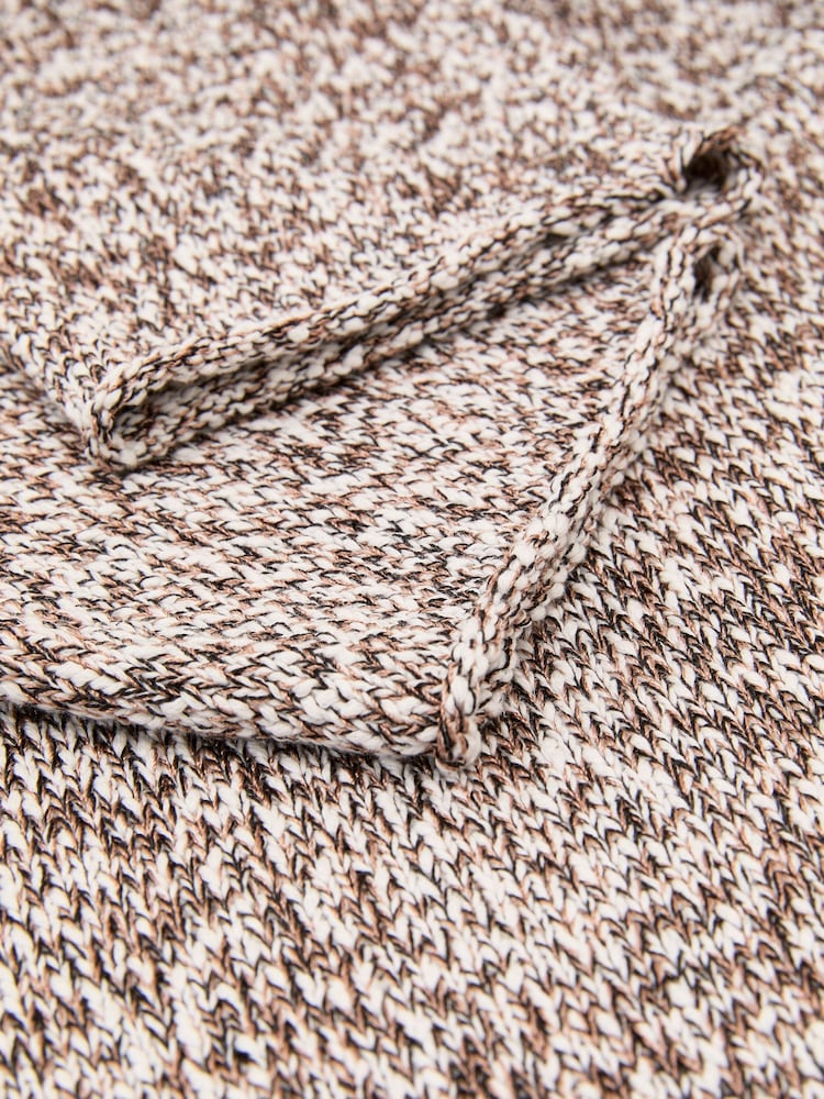 Reiss White/Camel Norwood Cotton-Blend Marled Relaxed Jumper - Image 6 of 6 Reiss White/Camel Norwood Cotton-Blend Marled Relaxed Jumper - Image 6 of 6