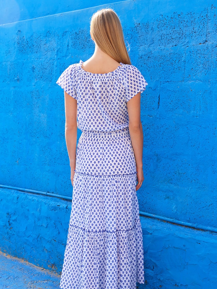 Aspiga Blue Bea Printed Cotton Skirt - Image 2 of 4 Aspiga Blue Bea Printed Cotton Skirt - Image 2 of 4