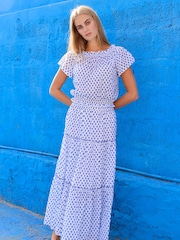 Aspiga Blue Bea Printed Cotton Skirt - Image 4 of 4