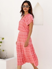 Aspiga Pink Riley Viscose Crinkle Dress - Image 3 of 5