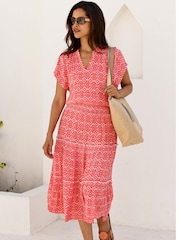 Aspiga Pink Riley Viscose Crinkle Dress - Image 4 of 5