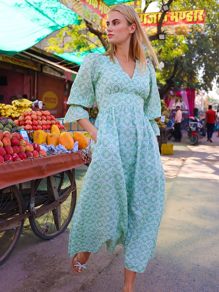 Aspiga Green Chloe Thin Cotton Dress - Image 2 of 4