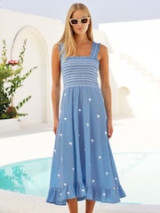 Aspiga Blue Rhianna Embroidered Dress - Image 1 of 4