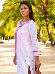 Aspiga Pink Guadalupe Embroidered Cotton Short Tunic - Image 3 of 4