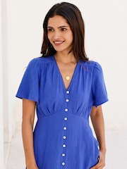 Aspiga Blue Tessa Cotton Cheesecloth Dress - Image 4 of 6