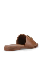 Hush Puppies Brown Lana Snaffle Mule Slippers - Image 4 of 5