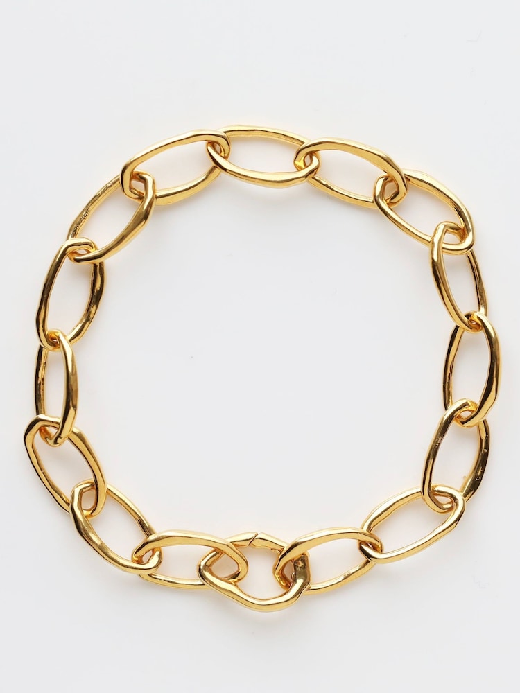 Carrie Elizabeth Gold Tone Molten Oval Opening Link Chain Bracelet - Image 1 of 4