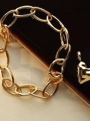 Carrie Elizabeth Gold Tone Molten Oval Opening Link Chain Bracelet - Image 3 of 4