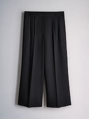 The Set 2 Pack Formal Wide Leg Trousers Black/Mid Grey - Image 2 of 5