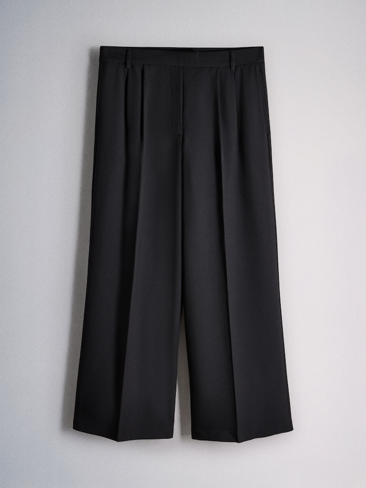 The Set 2 Pack Formal Wide Leg Trousers Black/Mid Grey - Image 2 of 5