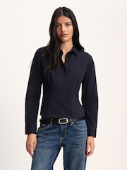 The Set 2 Pack Waisted Shirts Navy Blue/White - Image 1 of 10