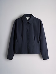 The Set 2 Pack Waisted Shirts Navy Blue/White - Image 2 of 10