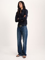 The Set 2 Pack Waisted Shirts Navy Blue/White - Image 4 of 10