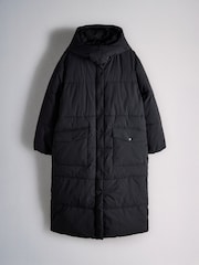 The Set Showerproof Padded Maxi Coat Black - Image 2 of 8