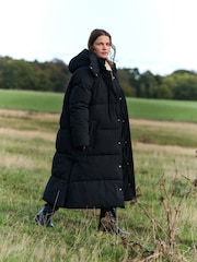 The Set Showerproof Padded Maxi Coat Black - Image 5 of 8