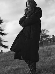 The Set Showerproof Padded Maxi Coat Black - Image 6 of 8