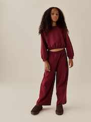 Black/Berry Long Sleeve and Wide Leg Top & Joggers Set 2 Pack (3-16yrs) - Image 3 of 6