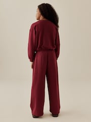 Black/Berry Long Sleeve and Wide Leg Top & Joggers Set 2 Pack (3-16yrs) - Image 4 of 6