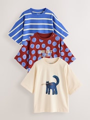 Blue Cat Oversized Graphic T-Shirts 3 Pack (3-16yrs) - Image 1 of 7