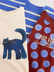 Blue Cat Oversized Graphic T-Shirts 3 Pack (3-16yrs) - Image 7 of 7
