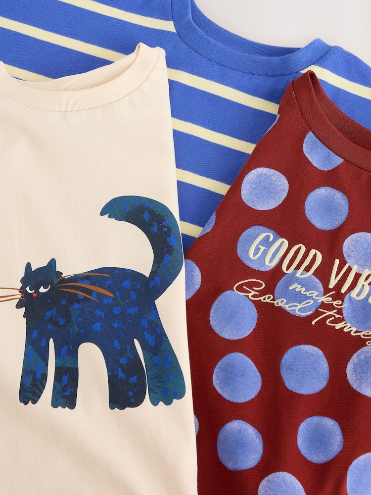 Blue Cat Oversized Graphic T-Shirts 3 Pack (3-16yrs) - Image 7 of 7 Blue Cat Oversized Graphic T-Shirts 3 Pack (3-16yrs) - Image 7 of 7