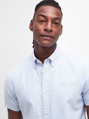 Barbour® Blue Striped Oxtown Short Sleeve Tailored Shirt - Image 4 of 7