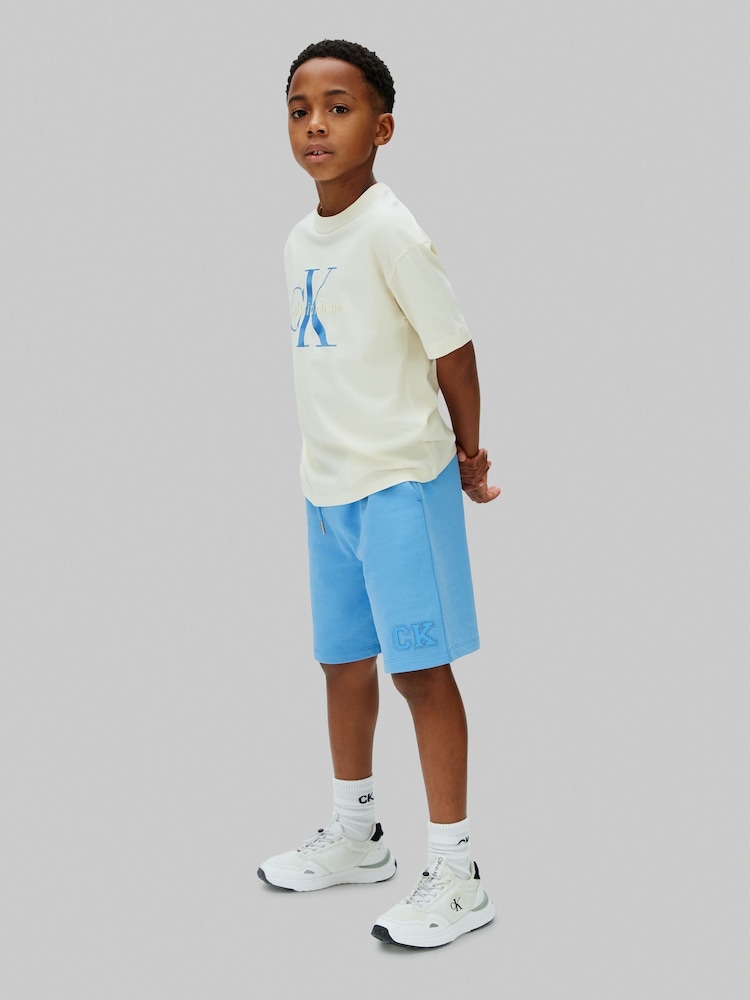 Calvin Klein Blue Denim Cargo Shorts - Image 1 of 4