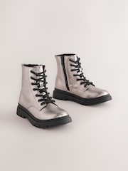 Pewter Wide Fit (G) Warm Lined Lace-Up Boots - Image 1 of 5
