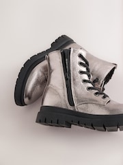 Pewter Wide Fit (G) Warm Lined Lace-Up Boots - Image 5 of 5