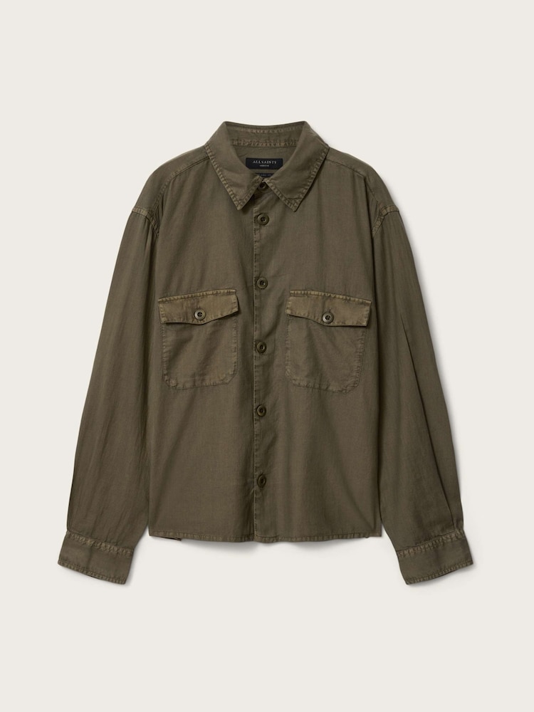 AllSaints Green Strand Long Sleeve Shirt - Image 6 of 6