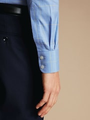 Charles Tyrwhitt Blue Slim Fit Non-Iron Prince of Wales Shirt - Image 3 of 6