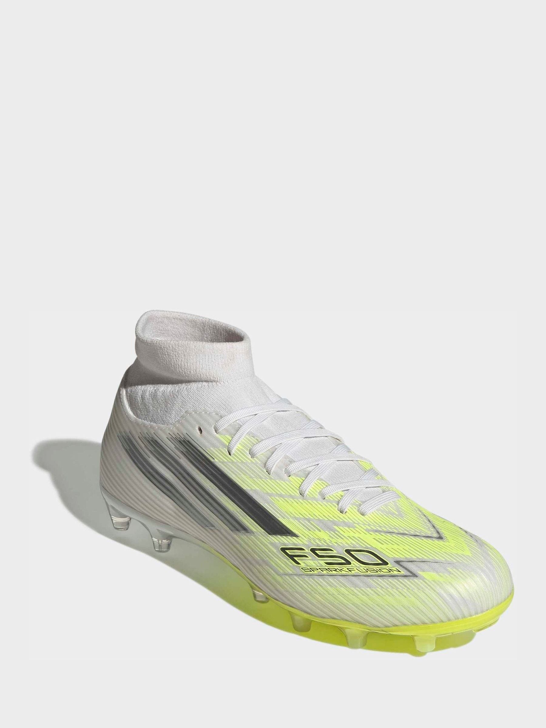 Buy adidas White F50 Sparkfusion League Mid Cut Firm Ground
