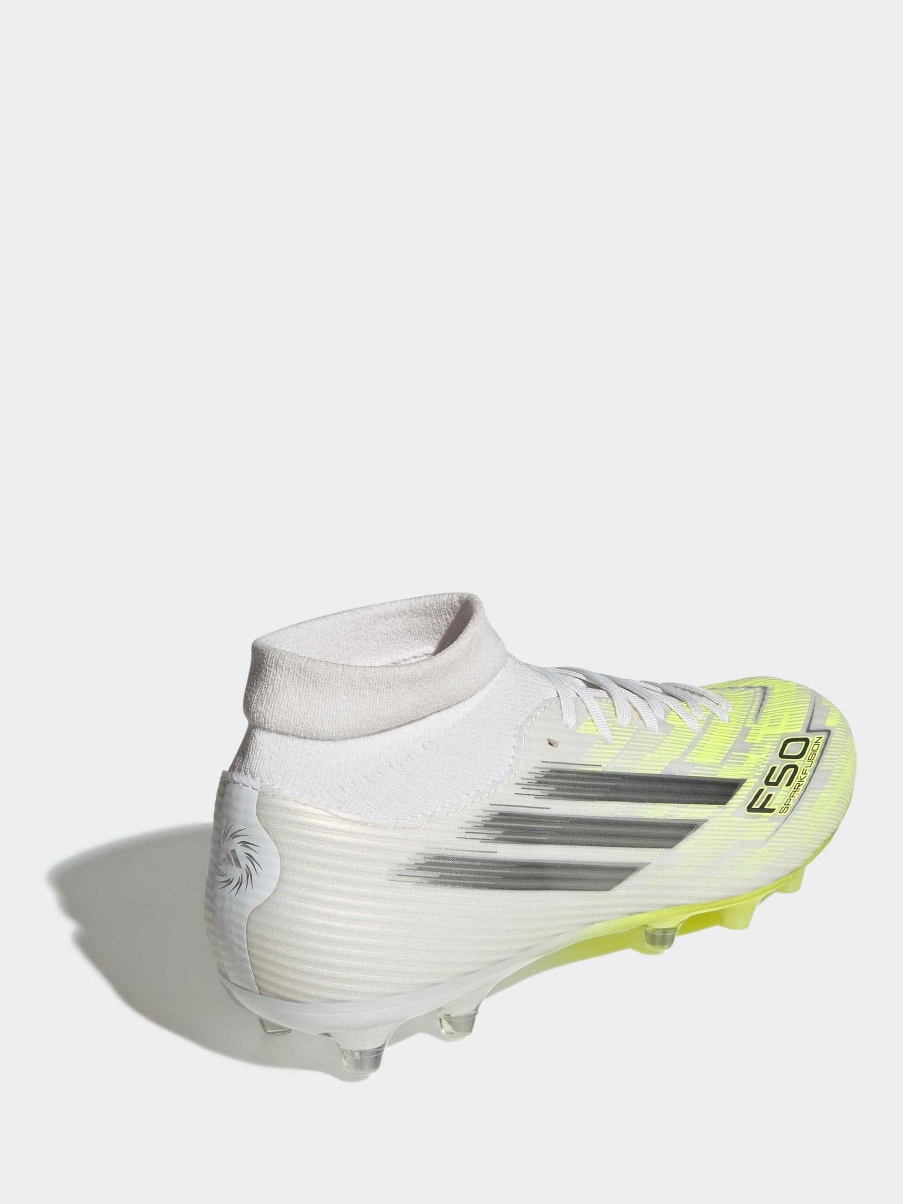 Buy adidas White F50 Sparkfusion League Mid Cut Firm Ground