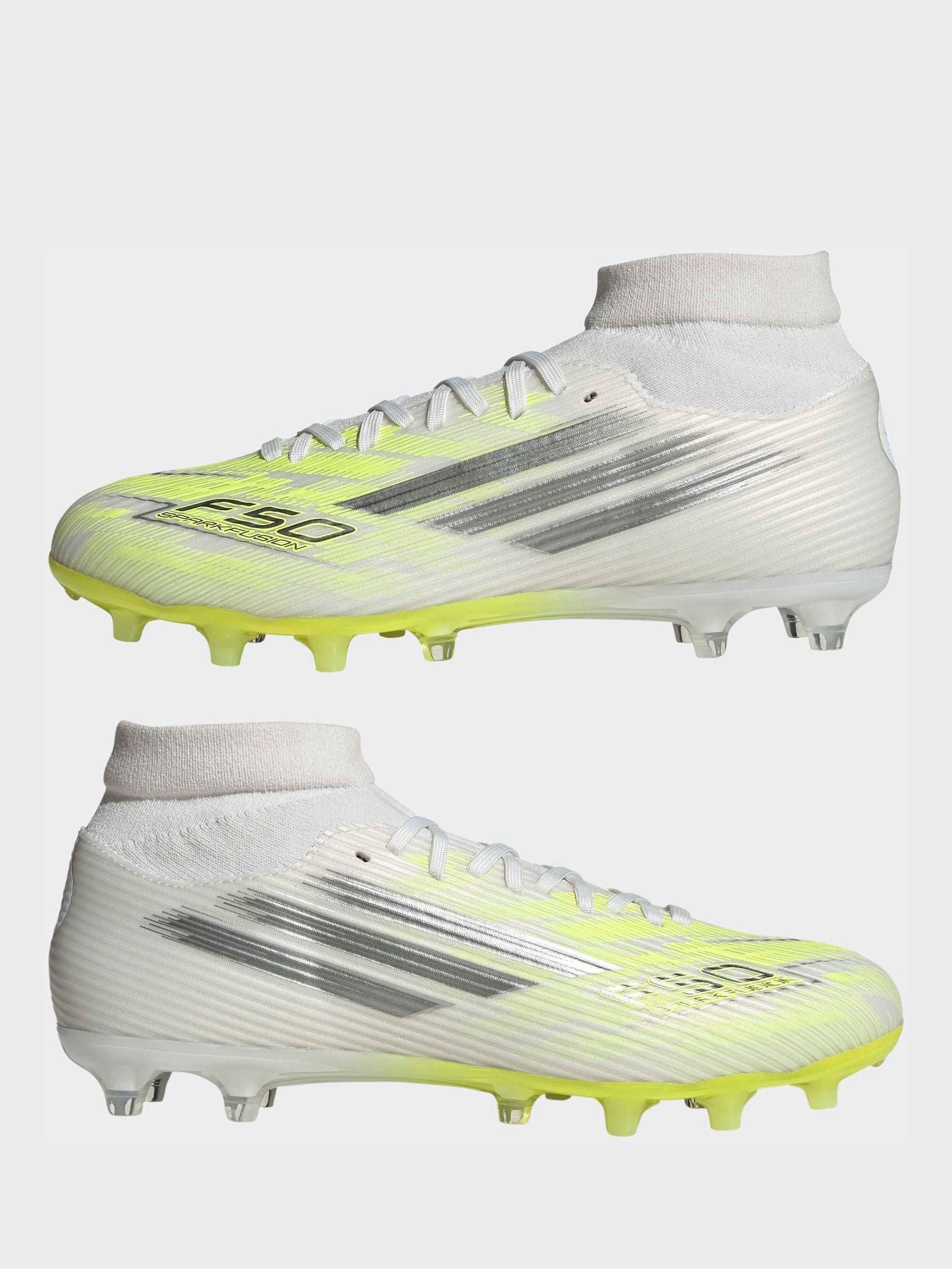 Buy adidas White F50 Sparkfusion League Mid Cut Firm Ground