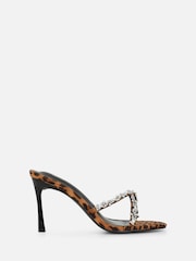 Simmi London Animal Keely Diamante Crossover Mules - Image 2 of 4