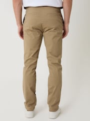 Threadbare Brown Cotton Blend Slim Fit Trousers - Image 2 of 4