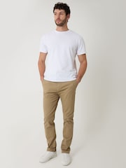 Threadbare Brown Cotton Blend Slim Fit Trousers - Image 4 of 4