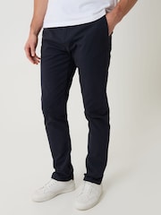 Threadbare Blue Cotton Blend Slim Fit Trousers - Image 1 of 4