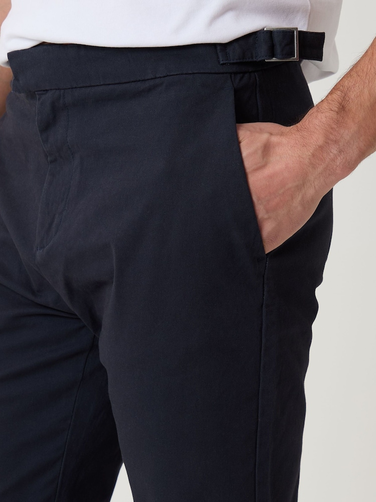 Threadbare Blue Cotton Blend Slim Fit Trousers - Image 4 of 4