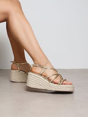 ذهبي - حذاء بكعب عريض Belise من Simmi London - صورة 1 من 4