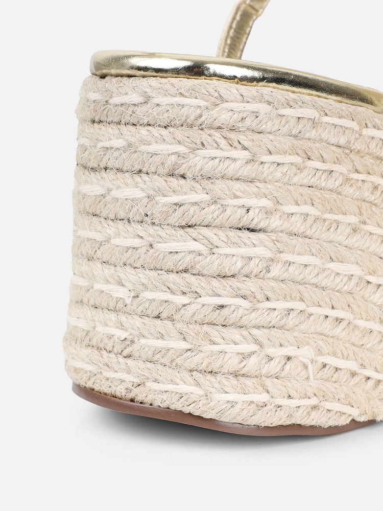 ذهبي - حذاء بكعب عريض Belise من Simmi London - صورة 4 من 4