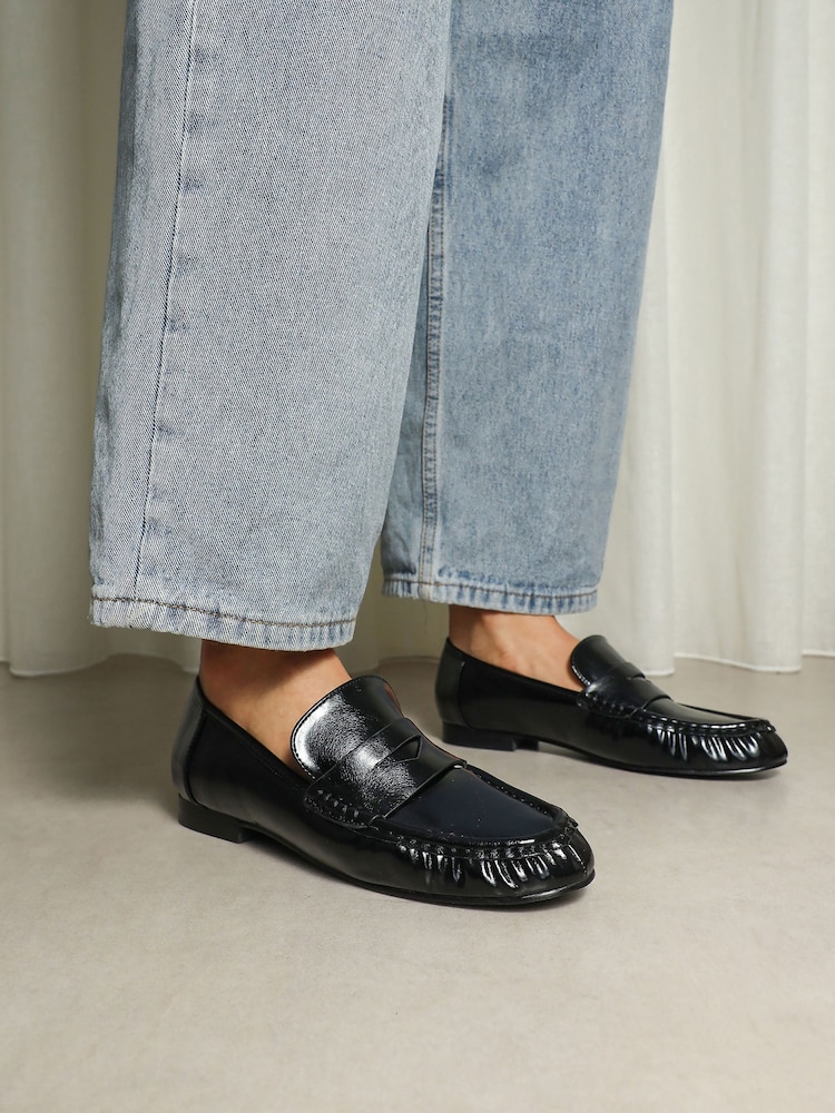 Simmi London Black Colette Penny Loafers - Image 1 of 4