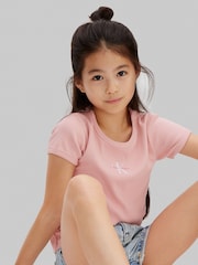 Calvin Klein Pink T-Shirt Script Logo - Image 3 of 4